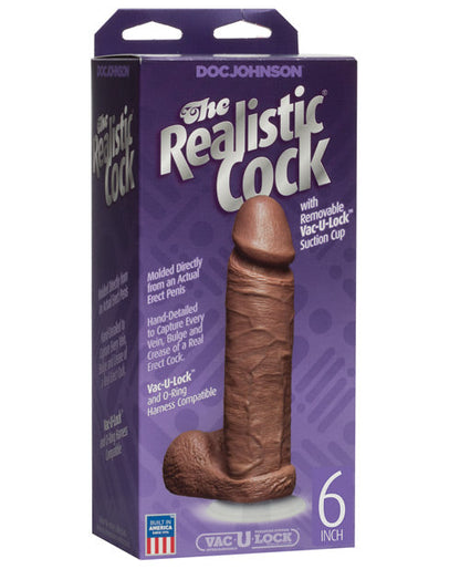 6-Inch Realistic Dildo with Balls | Brown Big Dildo | Suction Cup Dildo