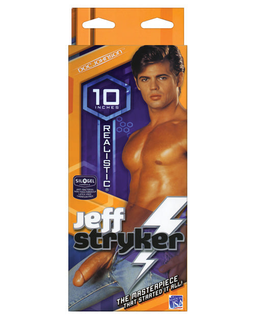 Jeff Stryker 10" Big Dildo | Ultra Realistic Dildo | Flesh Suction Cup Dildo with Balls