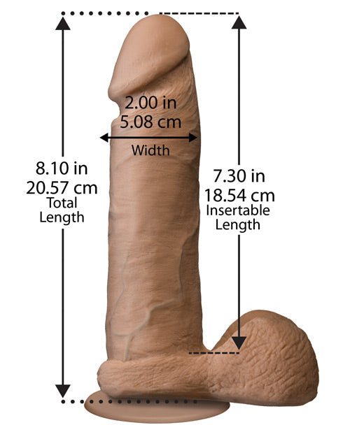 Realistic 8" Big Dildo | Ultraskyn Realistic Dildo with Balls | Brown Suction Cup Dildo