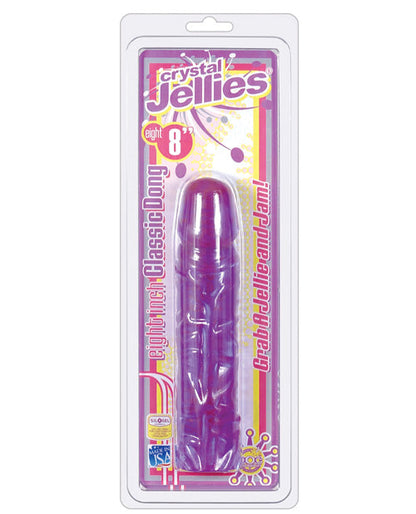 Crystal Jellies Realistic Dildo | Veiny 8" Big Dildo | Classic Large Dildo | Thick Purple Dildo