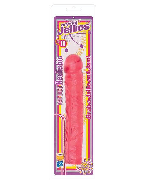 Crystal Jellies Realistic Dildo | 10" Big Dildo | Classic Giant Dildo | Pink Dildo | Veiny Large Dildo