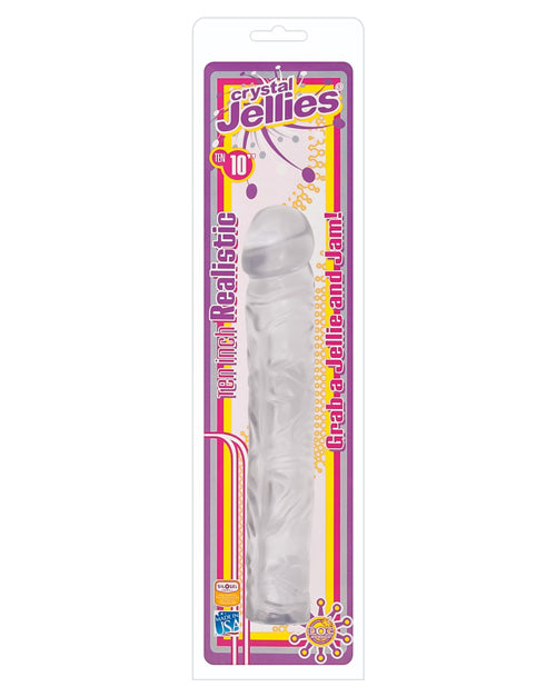 Crystal Jellies Giant Dildo | Thick Veiny 10" Big Dildo | Classic Large Dildo | Clear Realistic Dildo