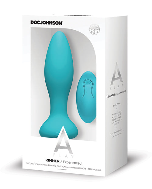 A Play Rimmer Experienced Rechargeable Silicone Anal Plug w/Remote - Teal