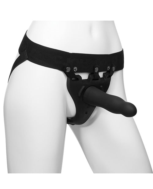 Body Extensions Be Aroused Vibrating 2 Piece Strap On Set - Black