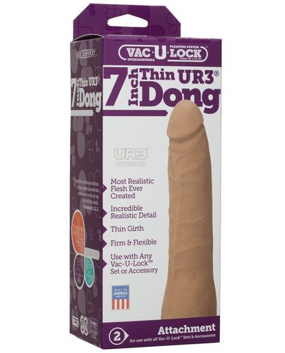 Vac-U-Lock Realistic Dildo | 7" Big Dildo | Ultraskyn Thick Large Dildo | Brown Basic Dildo