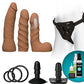 Vac-U-Lock Realistic Dildo | Dual Density Strap On Dildo Starter Set | Caramel Big Dildos