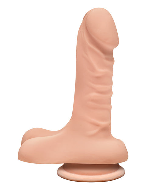 Doc Johnson D 6" Big Dildo | Super D Realistic Dildo with Balls | Vanilla Suction Cup Dildo