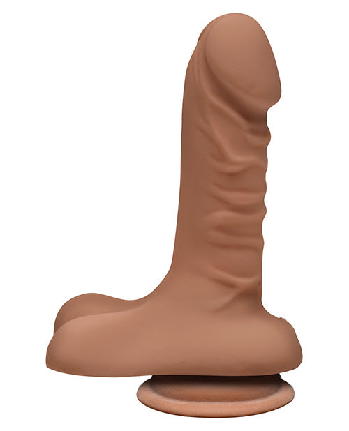 Doc Johnson D 6" Big Dildo | Super D Realistic Dildo with Balls | Caramel Suction Cup Dildo