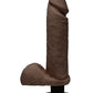 Doc Johnson D 8" Big Dildo | Perfect D Vibrating Dildo with Balls | Chocolate Suction Cup Dildo