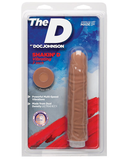 Doc Johnson Realistic Dildo | 7" Big Dildo | Shakin Vibrating Dildo | Caramel Large Dildo