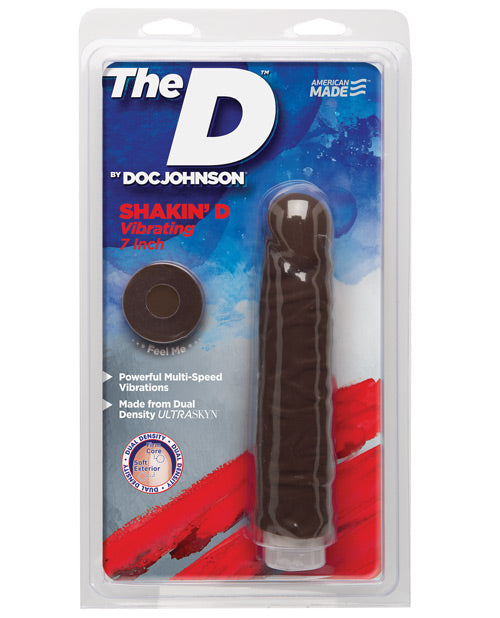 Doc Johnson Realistic Dildo | 7" Big Dildo | Shakin Vibrating Dildo | Chocolate Large Dildo