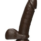 Doc Johnson Realistic Dildo | 7" Big Dildo | Perfect D Large Dildo with Balls | Chocolate Basic Dildo