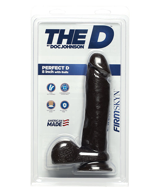 Doc Johnson Suction Cup Dildo | Chocolate 8" Big Dildo | Perfect D Realistic Dildo with Balls