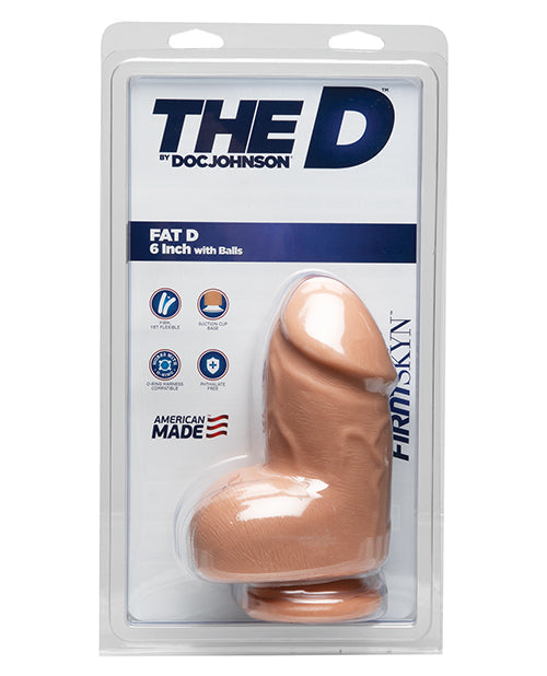 Doc Johnson D 6" Big Dildo | Fat D Realistic Dildo with Balls | Vanilla Suction Cup Dildo