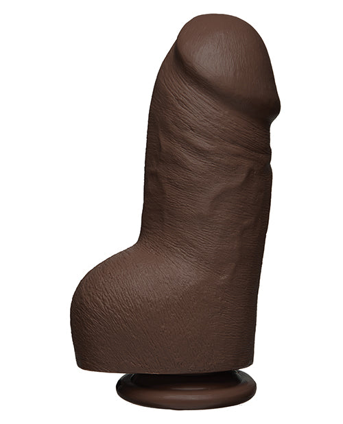 Doc Johnson D 8" Big Dildo | Fat D Realistic Dildo with Balls | Chocolate Suction Cup Dildo