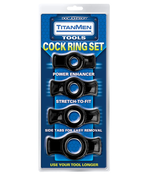 Titanmen Tools Cock Ring Set - Black