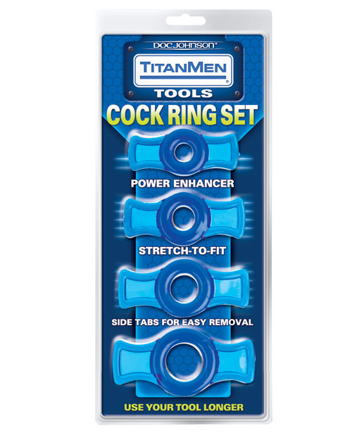 Titanmen Tools Cock Ring Set - Blue