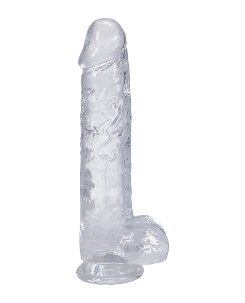 In A Bag 10" Big Dildo | Clear Realistic Dildo with Balls | Hands-Free Suction Cup Dildo