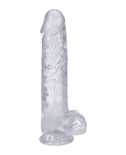 In A Bag 10" Big Dildo | Clear Realistic Dildo with Balls | Hands-Free Suction Cup Dildo