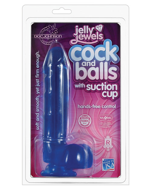 Jelly Realistic Dildo | Hands-Free Suction Cup Dildo | Blue 6-Inch Big Dildo