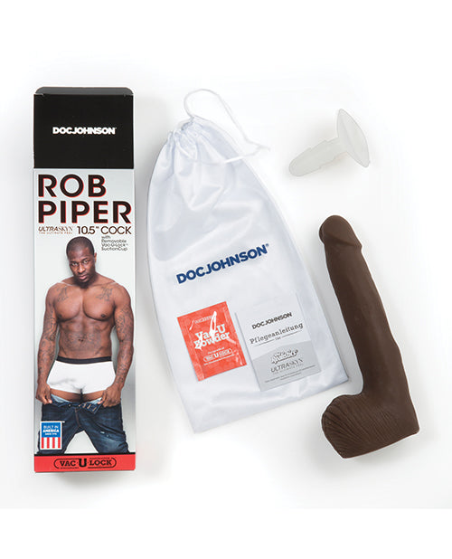 Rob Piper Realistic Dildo with Balls | Suction Cup Dildo | Chocolate 10.5-Inch Big Dildo