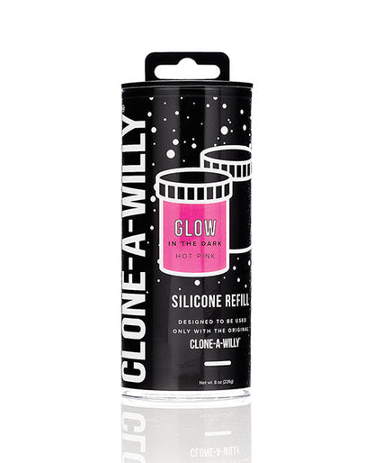 Clone-A-Willy Silicone Glow In The Dark Refill - Hot Pink