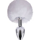 Gemsations 2.95" Metal Bunny Tail Butt Plug - Silver