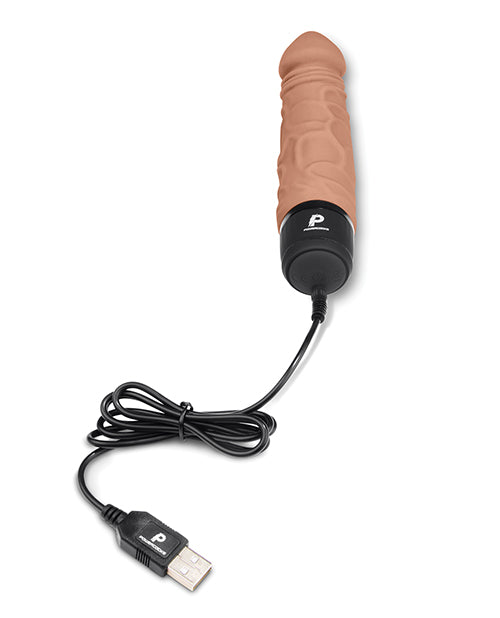 Powercocks 6.5" Realistic Vibrator - Mocha