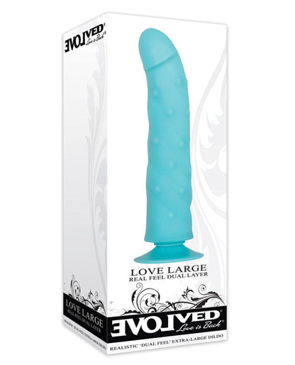 Evolved Love Realistic Dildo | Firm Pliable Big Dildo | Extra Large Blue Suction Cup Dildo