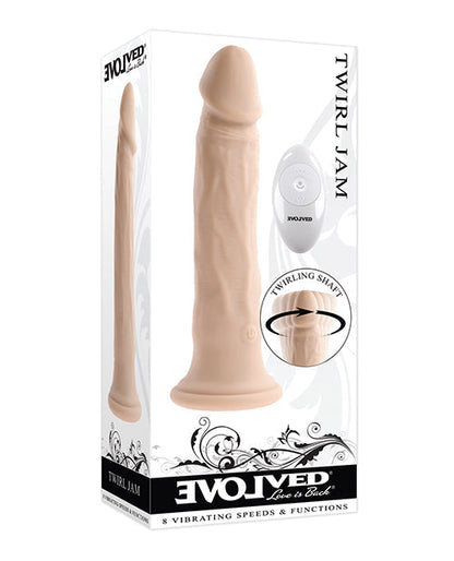 Evolved Twirl Jam Realistic Dildo | Ivory Suction Cup Dildo | Rotating Vibrating Dildo