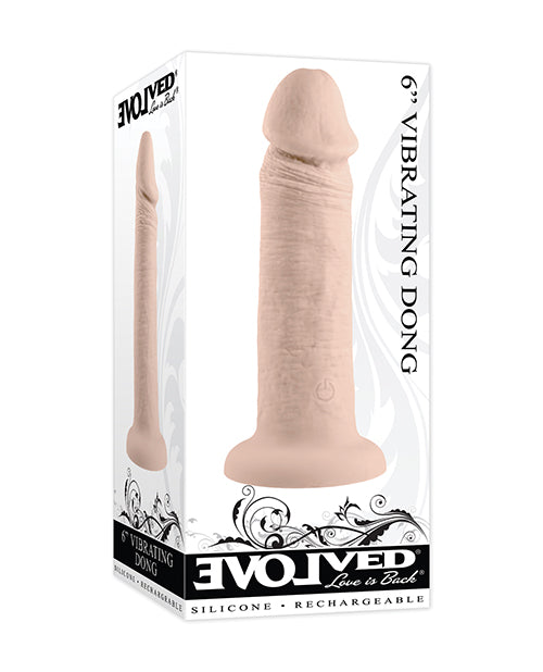 Evolved 6" Big Dildo | 10-Speed Vibrating Dildo | Light Suction Cup Dildo | Realistic Dildo