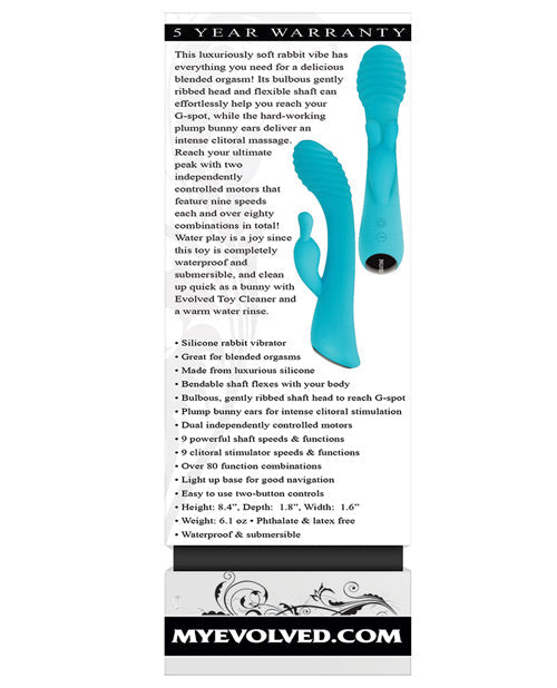 Evolved Rabbit Vibrator | Aqua Bunny G Spot Vibrator | Aqua Clit Vibrator | Best Vibrator for Women