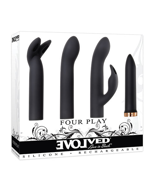 Evolved Four Play Kit | Black-Rose Gold Bullet Vibrator | 7-Speed G Spot Vibrator | Waterproof Clit Vibrator