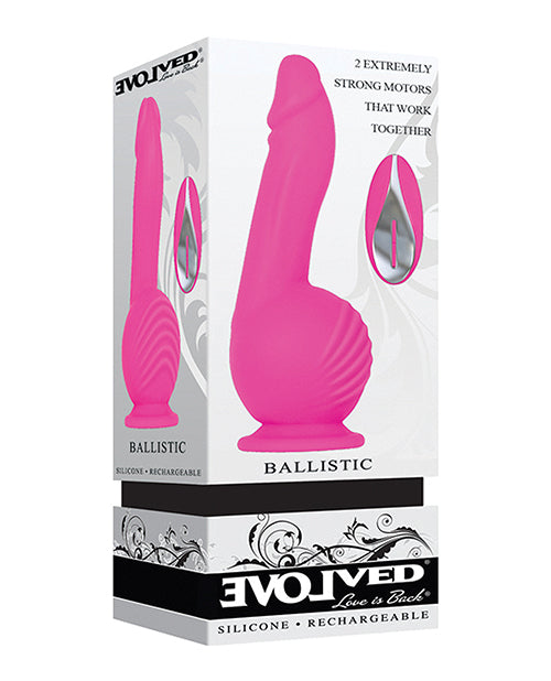 Evolved Ballistic Vibrating Dildo | Waterproof Pink Dildo | Suction Cup Dildo