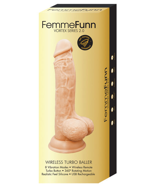 Femme Funn Vibrating Dildo | Turbo Baller 2.0 Big Dildo | Nude Suction Cup Dildo