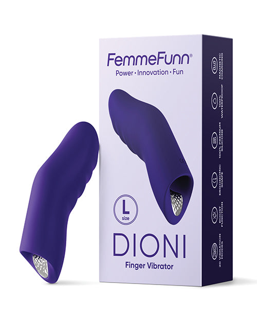 Femme Funn Finger Vibrator | Dioni Wearable Best Vibrator for Women | 20-Mode Large Dark Purple