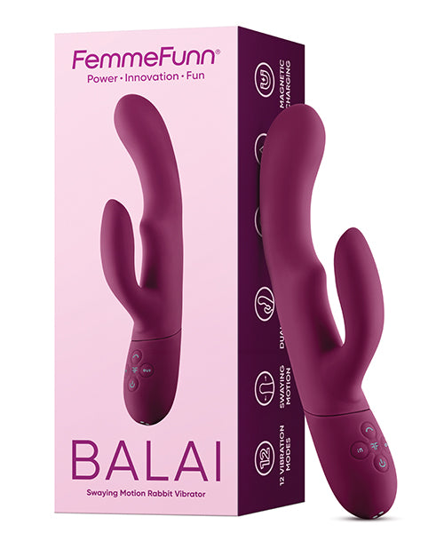 Femme Funn G Spot Vibrator | Balai Side to Side Swaying Rabbit Vibrator | 12-Mode Fuchsia Clit Vibrator