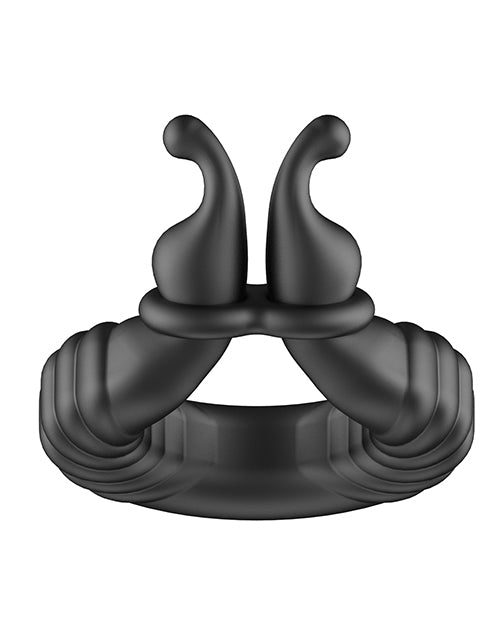 Forto F-24 Textured Vibrating Cock Ring - Black