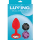 Luv Inc. Jeweled Silicone Butt Plug w/Three Stones - Small Red