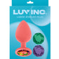 Luv Inc. Jeweled Silicone Butt Plug w/Three Stones - Large Coral