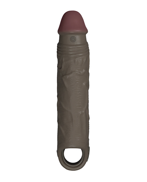 Shaft Flexskin Liquid Silicone 7.8" Vibrating Sheath - Mahogany