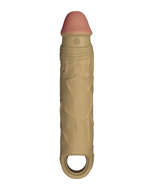 Shaft Flexskin Liquid Silicone 7.8" Vibrating Sheath - Oak