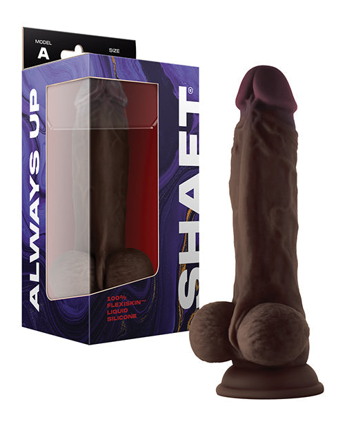 Shaft Model A Realistic Dildo | Mahogany Flexskin Silicone Dildo | 8.5" Big Dildo with Balls