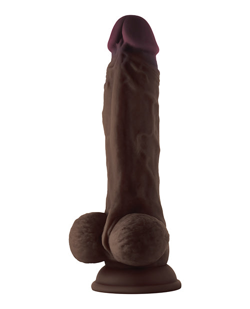 Shaft Model A Realistic Dildo | Mahogany Flexskin Silicone Dildo | 8.5" Big Dildo with Balls