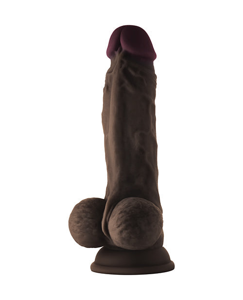 Shaft Model A Realistic Dildo | Mahogany Flexskin Liquid Silicone Dildo | 7.5" Dildo with Balls