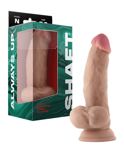 Shaft Model N Realistic Dildo | Side Curve Flexskin Liquid Silicone Dildo | Pine 7.5" Big Dildo with Balls