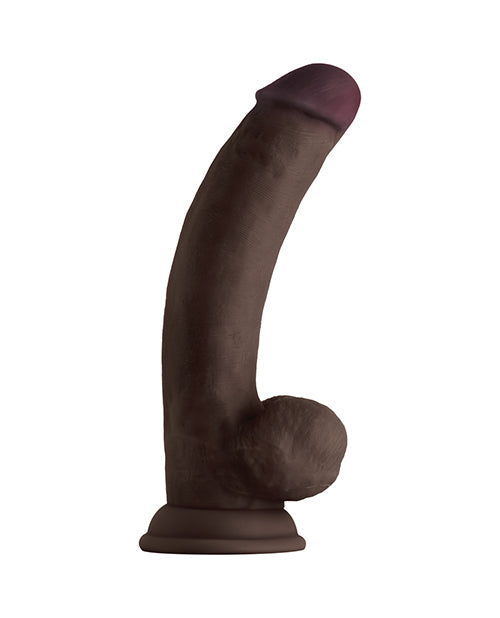 Shaft Model C Realistic Dildo | Flexskin Curved Silicone Mahogany 8.5" Big Dildo with Balls