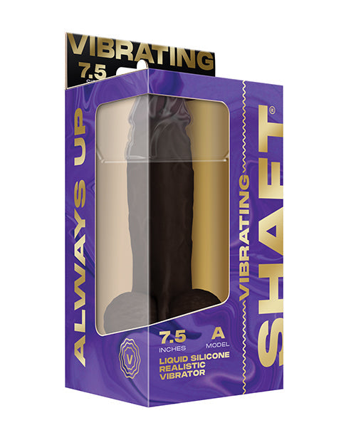 Shaft Flexskin Realistic Dildo | Mahogany Silicone 7.5" Big Dildo | Vibrating Dildo with Balls