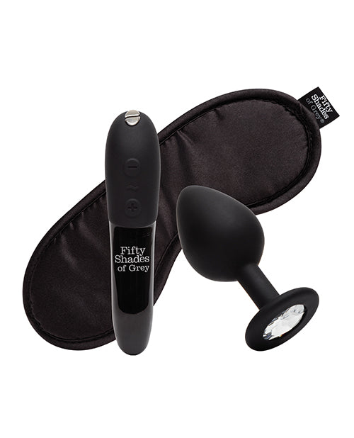 Fifty Shades of Grey Wand Vibrator | We-Vibe Come to Bed Kit | Butt Plug and Blindfold