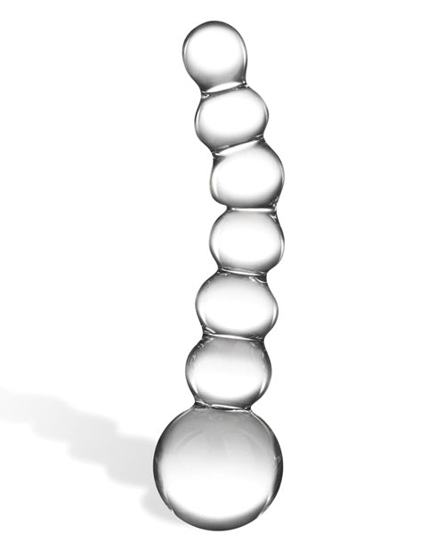 Glas 5" Big Dildo | Curved Borosilicate Glass Dildo | Beaded Hot Cold Realistic Dildo